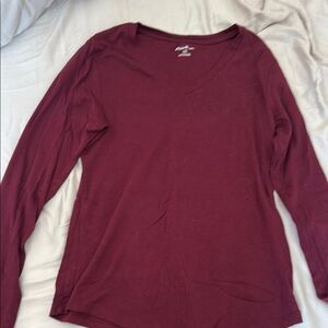 Eddie Bauer Maroon Long Sleeve Top